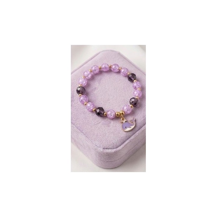 Amethyst Whale Beaded Bracelet