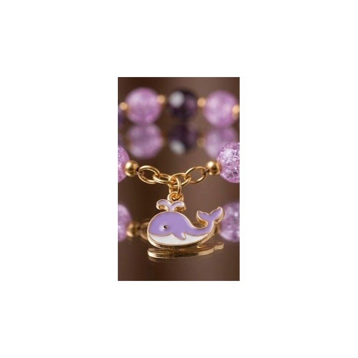 Amethyst Whale Beaded Bracelet