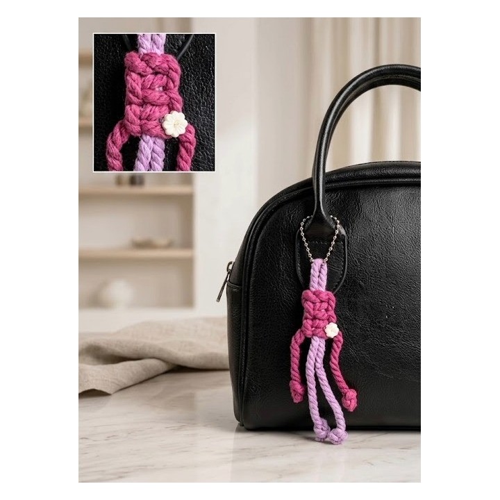 The Bloom Macrame Bag Charm