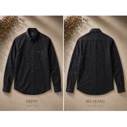 Kemeja Hitam Heters Lengan Panjang